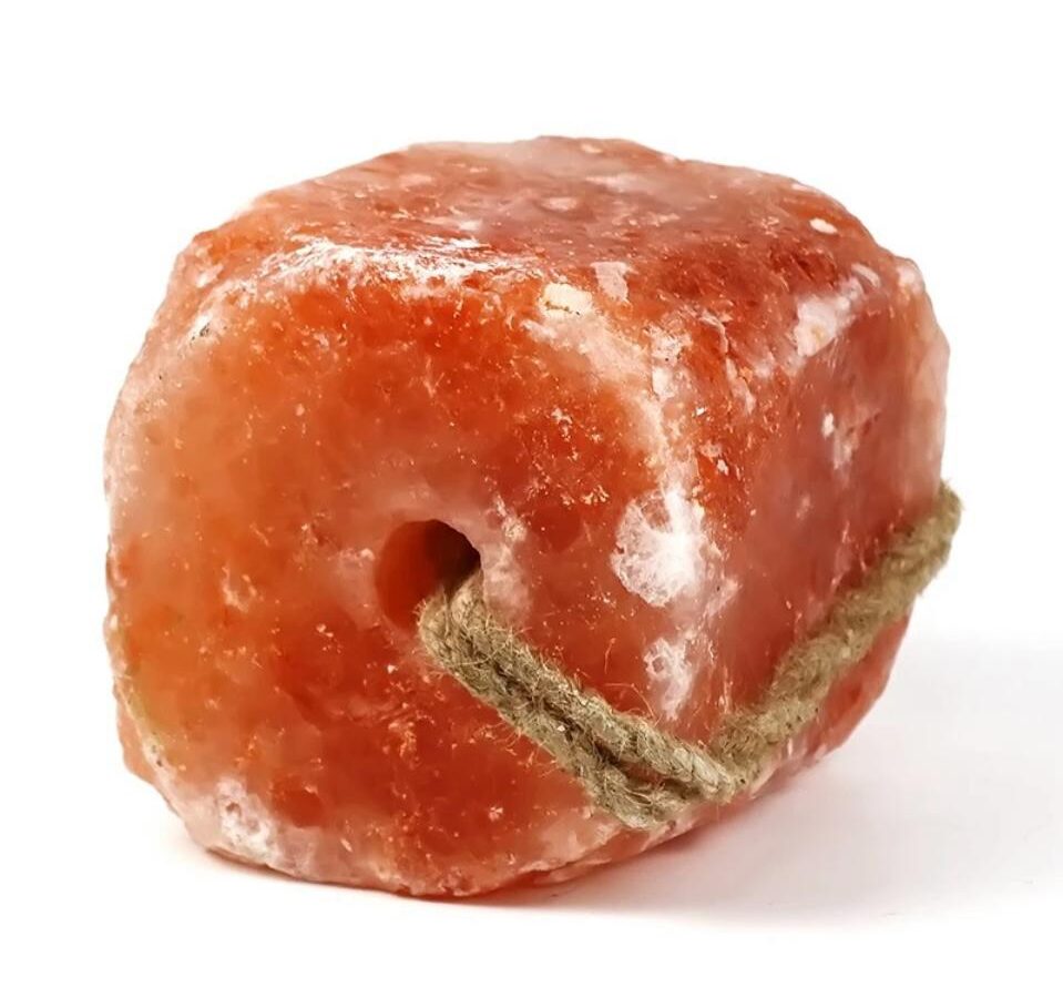 Dark pink salt animal licking