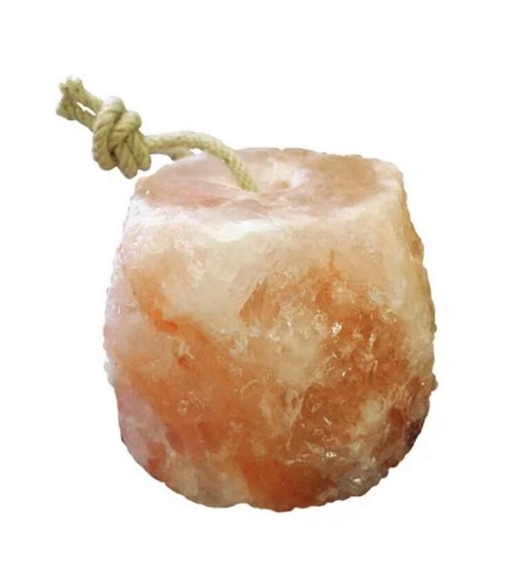 Light pink salt animal licking block